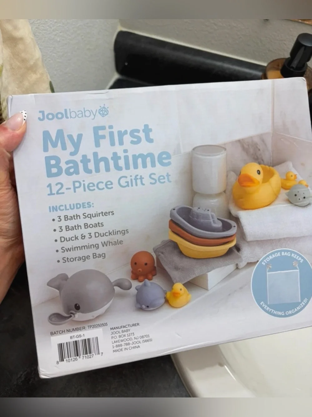 My First Bathtime 12-Piece Bath Toy Set - Yellow & Light Blue